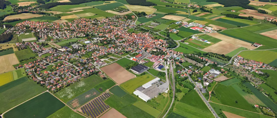 Luftbildaufnahme von Markt Erlbach
